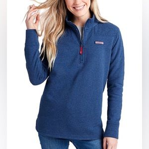 Vineyard Vines womens Deep Bay Quilted Shep Quarter-Zip Pullover, extra small